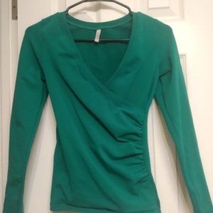 Bordeaux Seamless Long-Sleeved Wrap Top (Small)